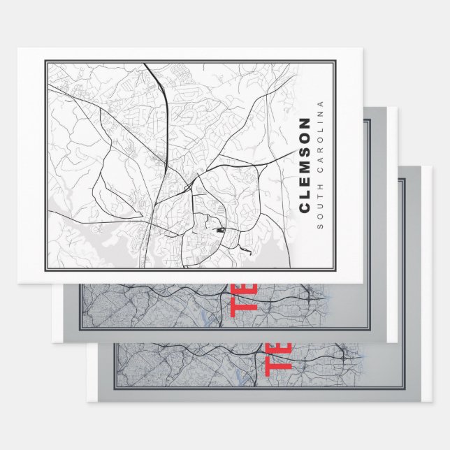 Clemson Map Geschenkpapier Set (Set)