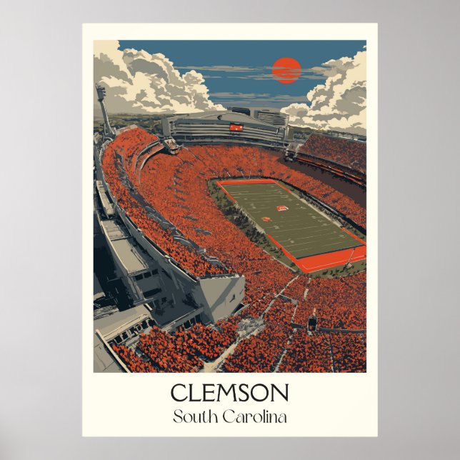 Clemson South Carolina Fußballstadion Poster (Vorne)