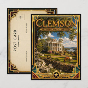 Clemson South Carolina Vintage Art Deco Golden Age Postkarte