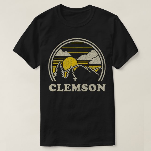 Clemson South olina SC Vintages Wandern T-Shirt (Design vorne)