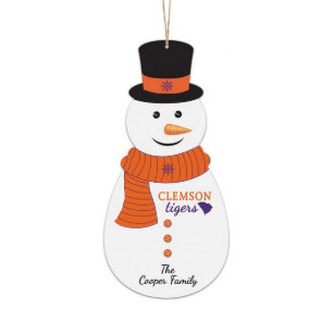 Clemson Tiger Kleiner Schneemann Weihnachtsschmuck