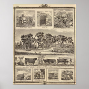 Clenona Bauernhof-Gebäude auf lagerin Davenport Poster