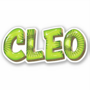 Cleo Name Kiwi Design Aufkleber Sticker