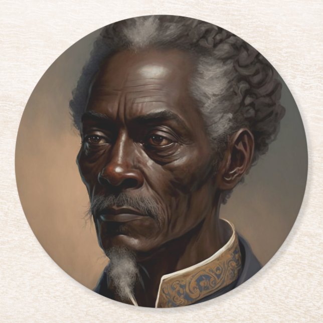 Cleon Porträt Gemälde Runder Pappuntersetzer (Vorderseite)