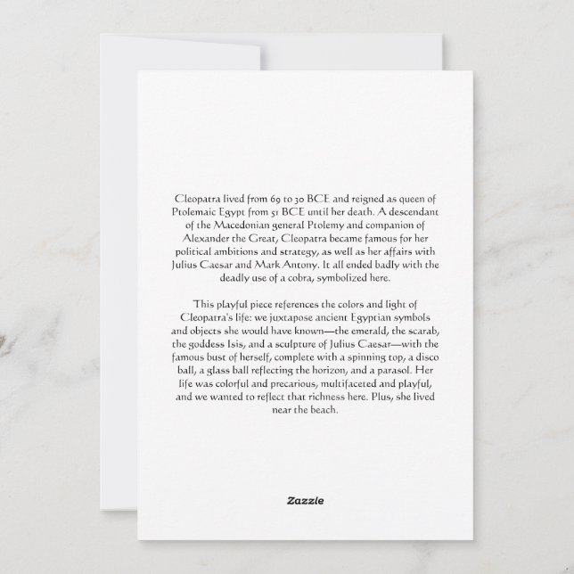 Cleopatra Feiertagskarte (Rückseite)