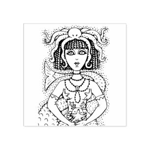 CLEOPATRA OCTOPUS MERMAID, FANTASY GOTH SIREN GUMMISTEMPEL