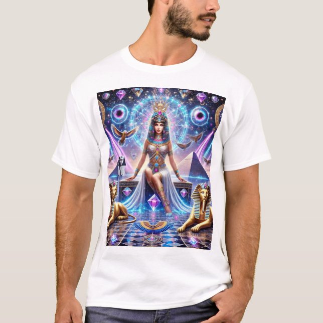 Cleopatras göttlicher Reich Die goldene Göttin T-Shirt (Vorderseite)