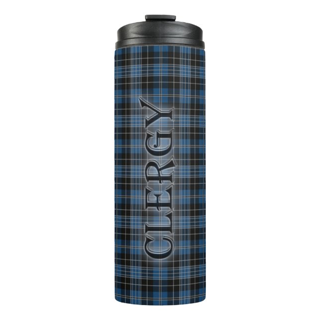Clergy Tartan mit Nachname Thermosbecher (Vorderseite)