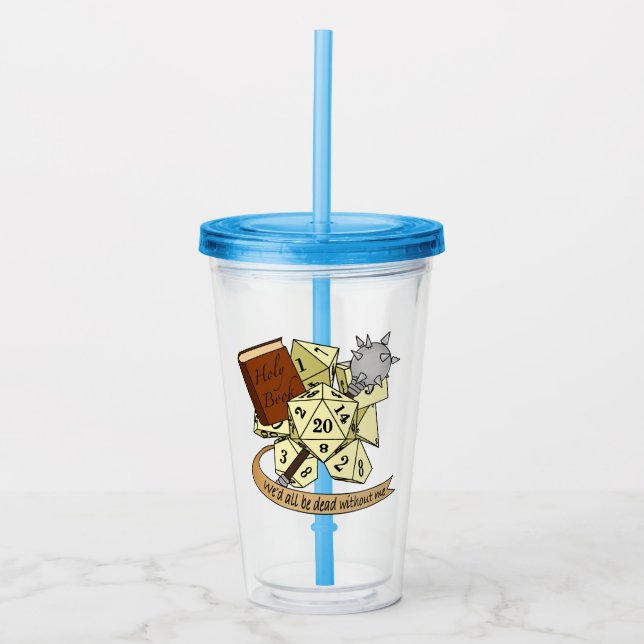 Cleric Dice Design Acryltrinkbecher (Vorderseite)