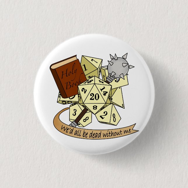 Cleric Dice Design Button (Vorderseite)