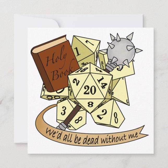 Cleric Dice Design Einladung (Vorderseite)