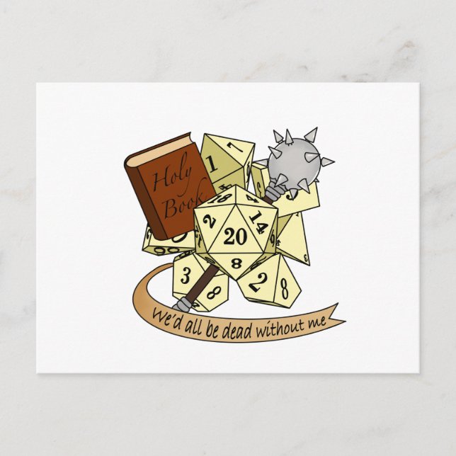 Cleric Dice Design Feiertagspostkarte (Vorderseite)
