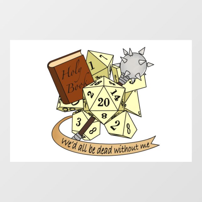Cleric Dice Design Fensteraufkleber (Blatt)