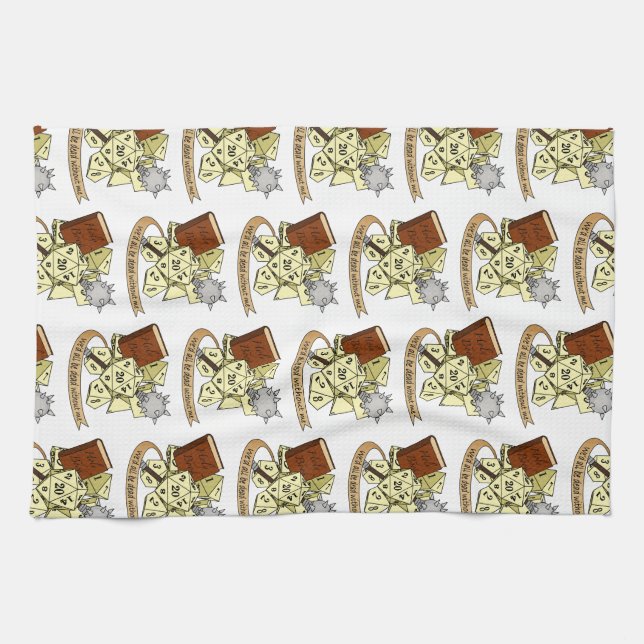 Cleric Dice Design Geschirrtuch (Horizontal)