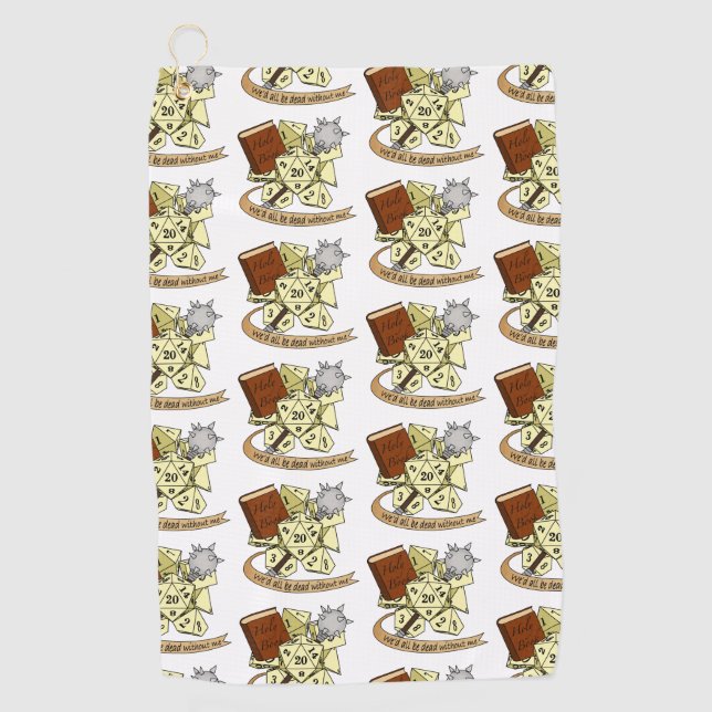Cleric Dice Design Golfhandtuch (Vorderseite)