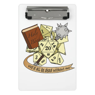 Cleric Dice Design Mini Klemmbrett