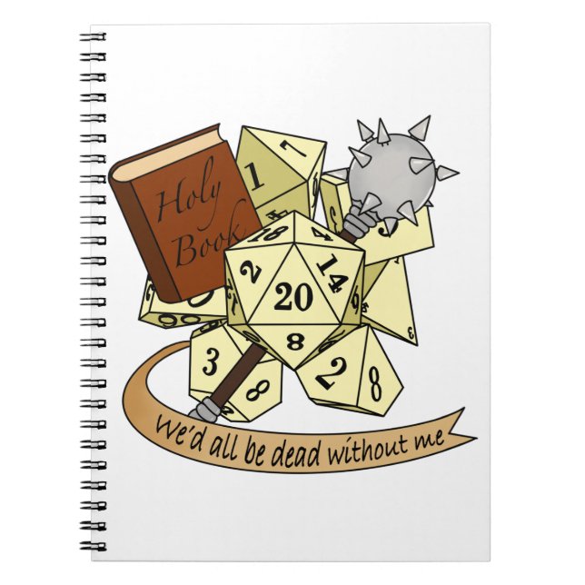 Cleric Dice Design Notizblock (Vorderseite)