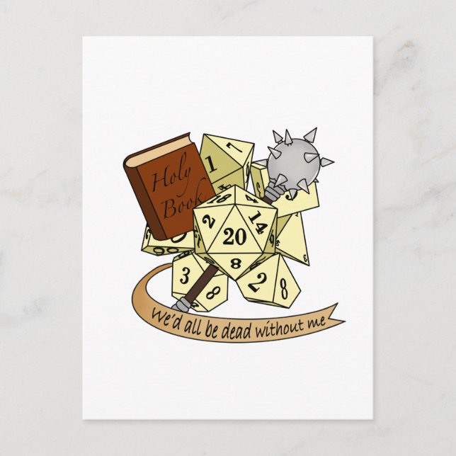 Cleric Dice Design Postkarte (Vorderseite)