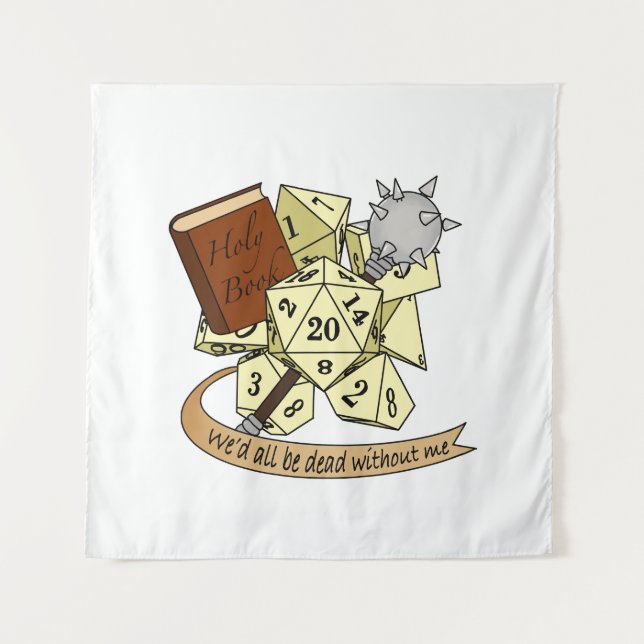 Cleric Dice Design Wandteppich (Vorderseite)