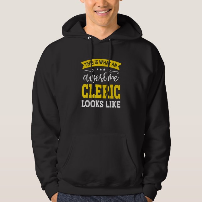 Cleric Job Title Employee Funny Worker Profession  Hoodie (Vorderseite)
