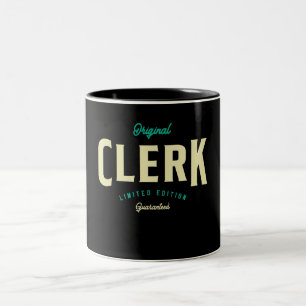 Clerk Funny Job Title Professionals Zweifarbige Tasse