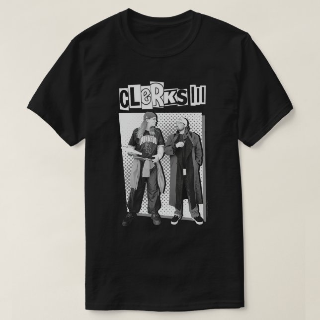 Clerks III Jay und Silent Bob Black & White Movie T-Shirt (Design vorne)