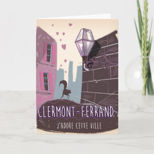 Clermont-Ferrand Frankreich Vintage Reiseplakat Feiertagskarte