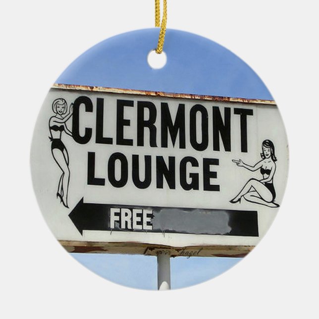 Clermont Lounge, Atlanta, Georgia, Frohe Weihnacht Keramikornament (Vorne)