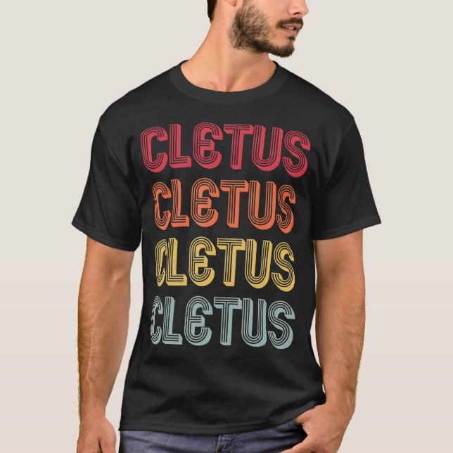 CLETUS Giftname Personalisiert Funny Retro T-Shirt (Vorderseite)