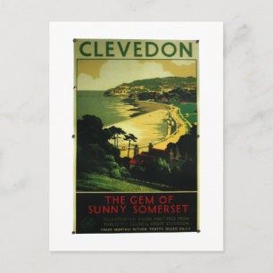 Clevedon Vintages Werbeplakat Postkarte