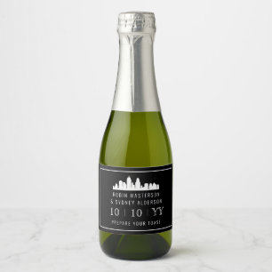 Cleveland B/W Save the Date Mini Sparkling Wein