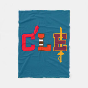 Cleveland Baseball Schläger Vintage Ohio Grafik Ku Fleecedecke