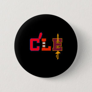 Cleveland Baseballschläger Vintage Ohio Design Button