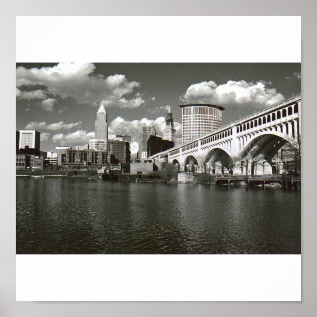 Cleveland Black and White Poster (Vorne)