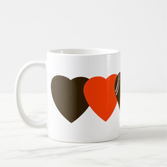 Cleveland Browns Football Herzdesign Kaffeetasse (Links)