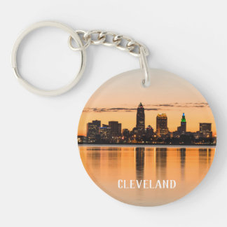 Cleveland City Ohio Sunset Skyline River Landschaf Schlüsselanhänger