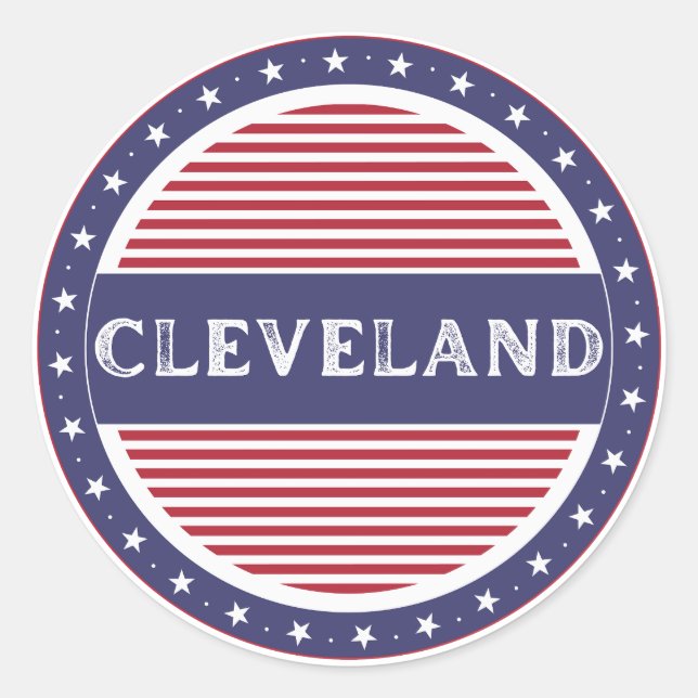 Cleveland City Pride Emblem – American Identity Runder Aufkleber (Vorderseite)