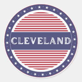 Cleveland City Pride Emblem – Amerikanische Identi Runder Aufkleber