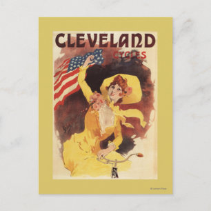 Cleveland Fahrräder American Girl in Gelb Postkarte