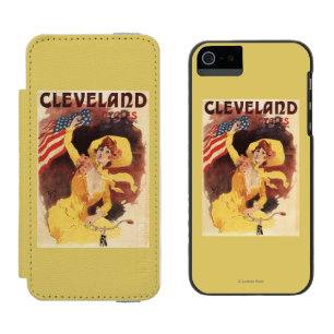 Cleveland fährt amerikanisches Mädchen im Gelb rad Incipio Watson™ iPhone 5 Geldbörsen Hülle