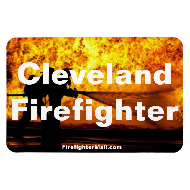 Cleveland Firefighter Flammen - flexibler Magnet (Horizontal)