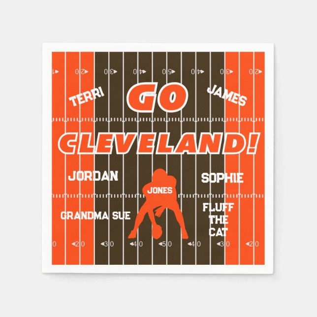 Cleveland Football Fan Paper Napkin Serviette (Vorderseite)