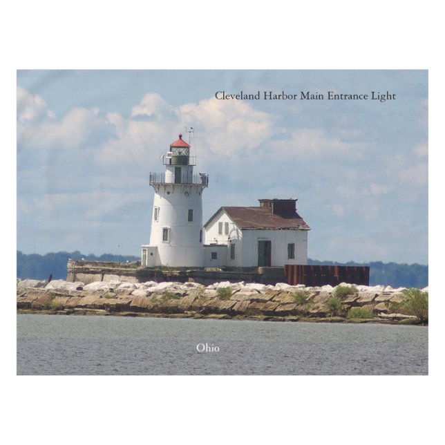 Cleveland Harbour Haupteingang Leichte Tischdecke (Vorderseite (Horizontal))