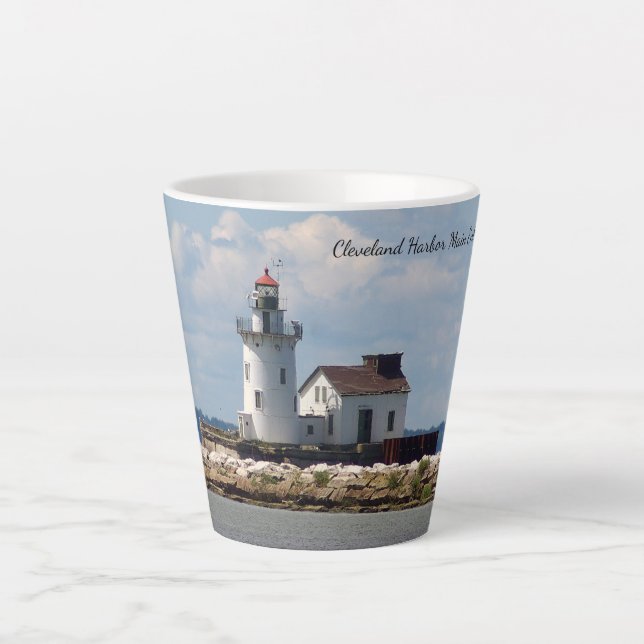 Cleveland Harbour Main Eintritt Light Latte Tasse (Vorderseite)