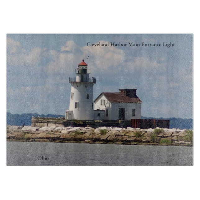 Cleveland Harbour Main Eintritt Light Schneidebret Schneidebrett (Vorderseite)