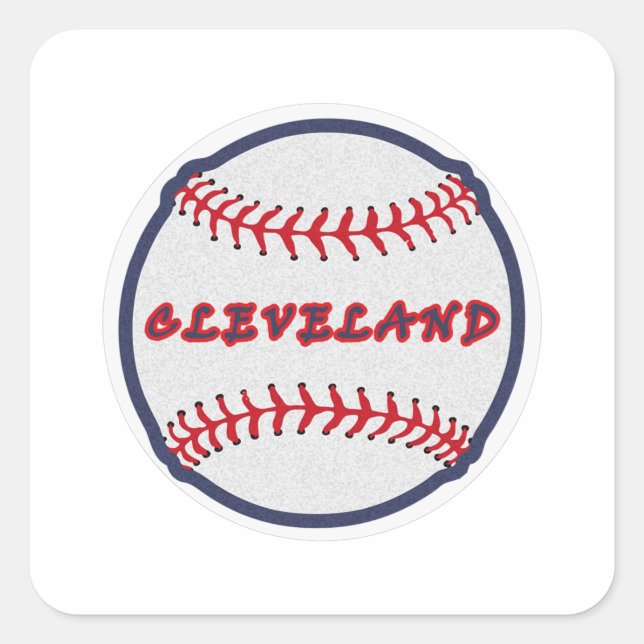 Cleveland Heimat Indischer Stamm für Baseball Fans Quadratischer Aufkleber (Vorderseite)