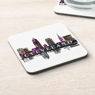 Cleveland in graffiti Beverage Coaster Getränkeuntersetzer
