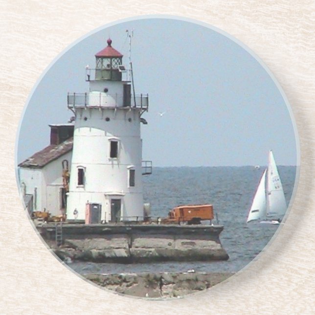 Cleveland Lighthouse (Sommer) Getränkeuntersetzer (Vorne)