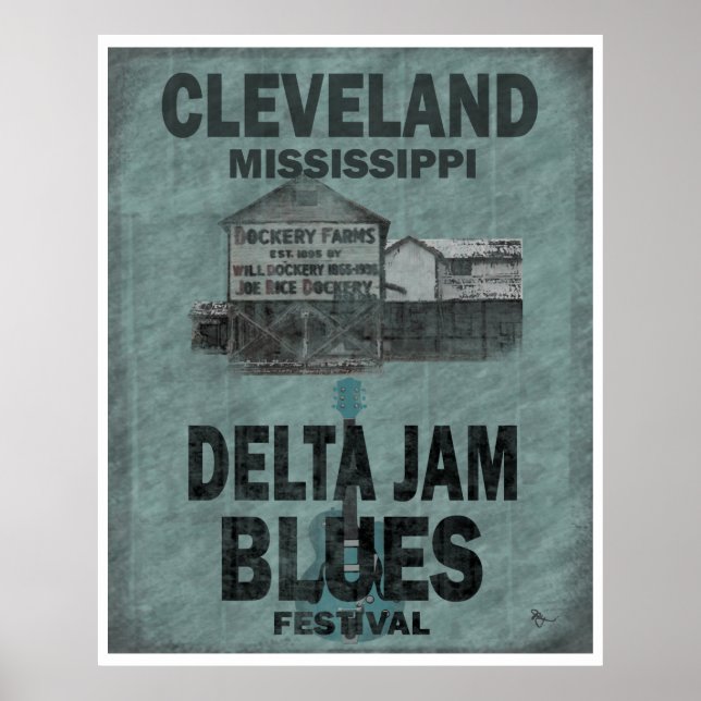 Cleveland Mississippi Delta Jam Blues Guitar Poster (Vorne)