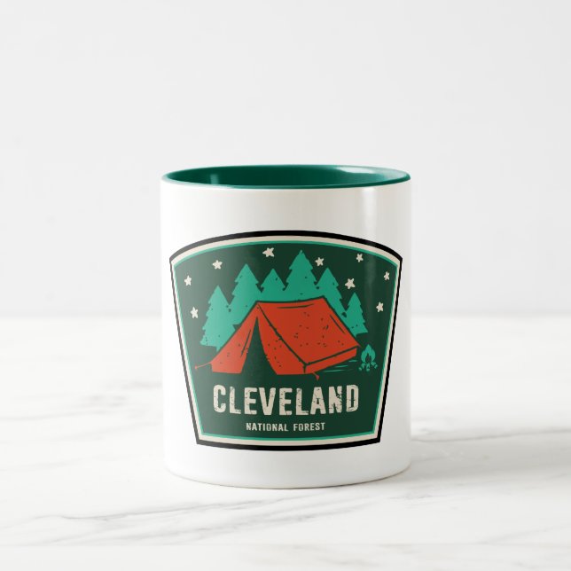 Cleveland National Forest Camping Zweifarbige Tasse (Mittel)